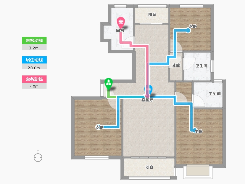 上海-上海市-金钻苑-北区-101.10-户型库-动静线