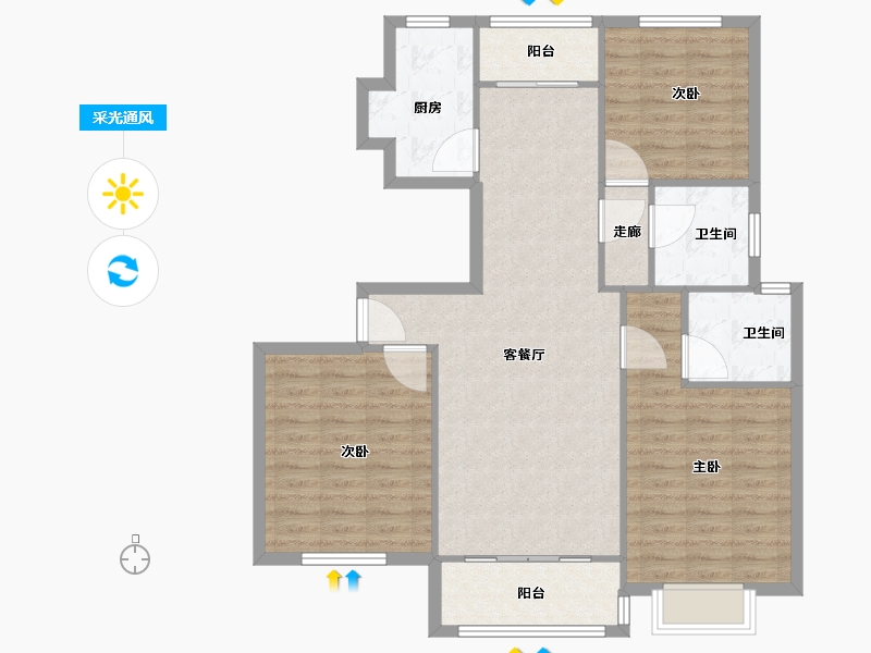 上海-上海市-金钻苑-北区-101.10-户型库-采光通风