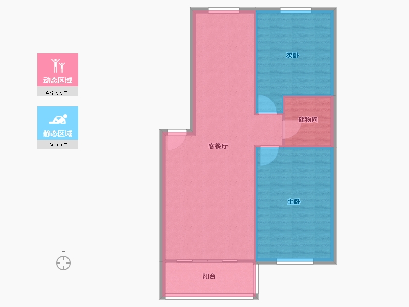 河南省-郑州市-锦绣家苑-76.00-户型库-动静分区