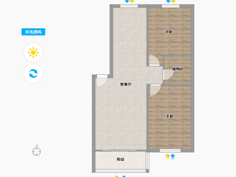 河南省-郑州市-锦绣家苑-76.00-户型库-采光通风