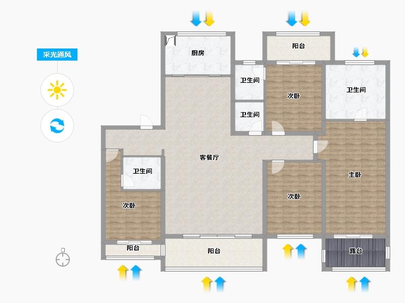 江苏省-南通市-金水湾院语江南-190.00-户型库-采光通风