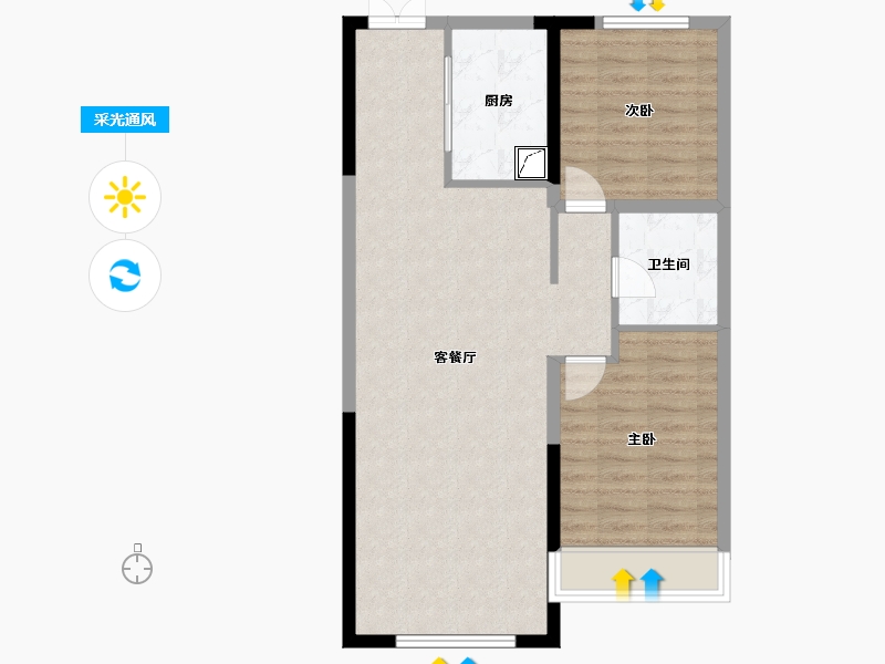 吉林省-长春市-高新君园-74.20-户型库-采光通风