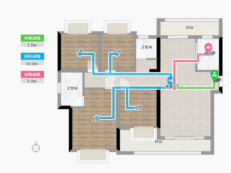 福建省-泉州市-城建水墨华庭-92.00-户型库-动静线