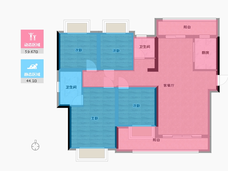 福建省-泉州市-城建水墨华庭-92.00-户型库-动静分区