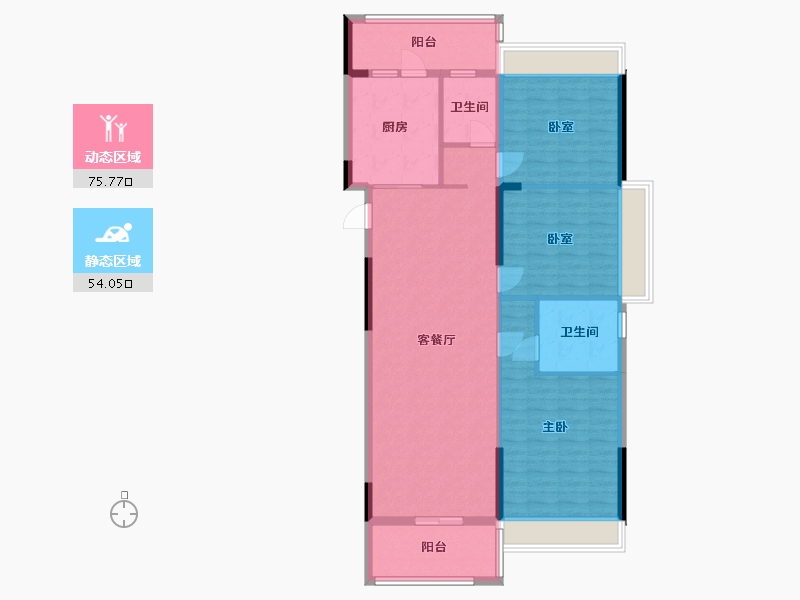 湖北省-潜江市-中伦天悦府-118.00-户型库-动静分区