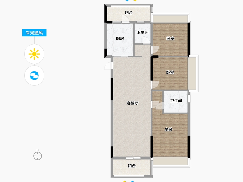 湖北省-潜江市-中伦天悦府-118.00-户型库-采光通风