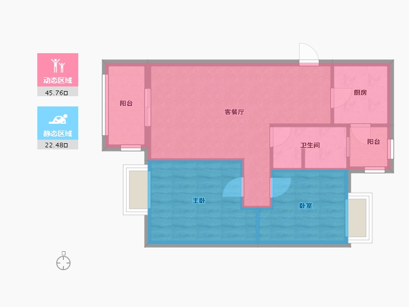 四川省-成都市-东方新城-二期-65.80-户型库-动静分区