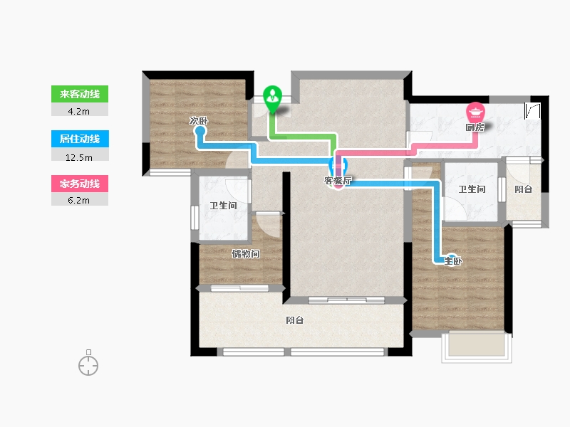 湖南省-长沙市-宁城府-100.00-户型库-动静线