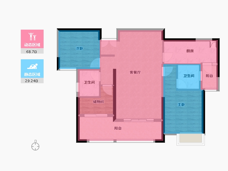 湖南省-长沙市-宁城府-100.00-户型库-动静分区