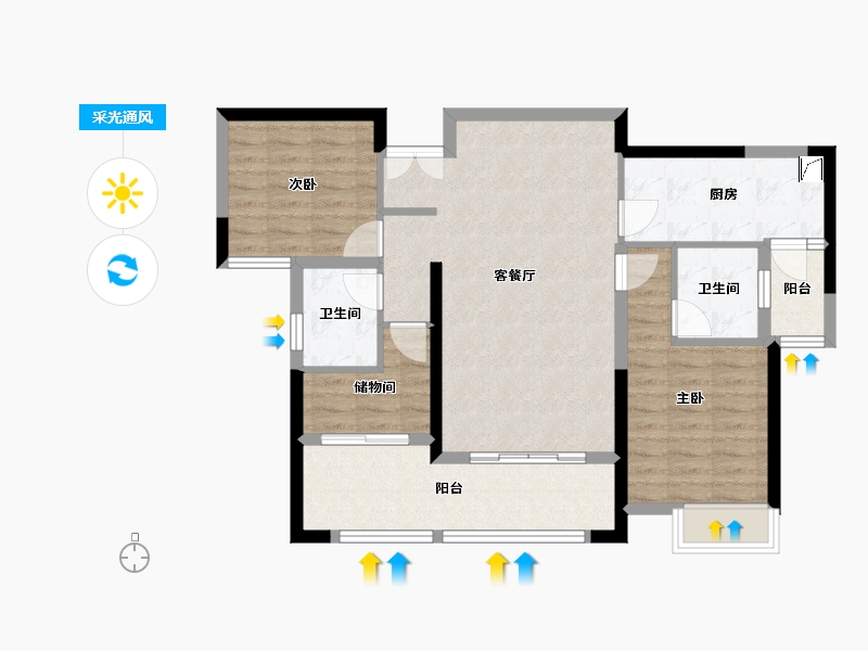 湖南省-长沙市-宁城府-100.00-户型库-采光通风