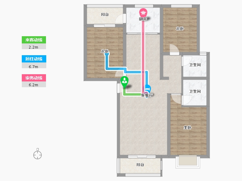 河北省-邢台市-福美六号院-133.00-户型库-动静线