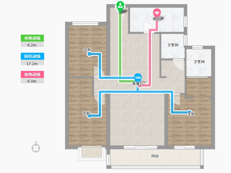 贵州省-铜仁市-桂花广场-108.00-户型库-动静线