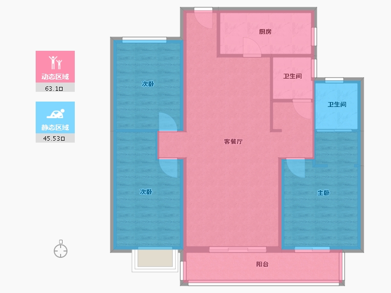 贵州省-铜仁市-桂花广场-108.00-户型库-动静分区