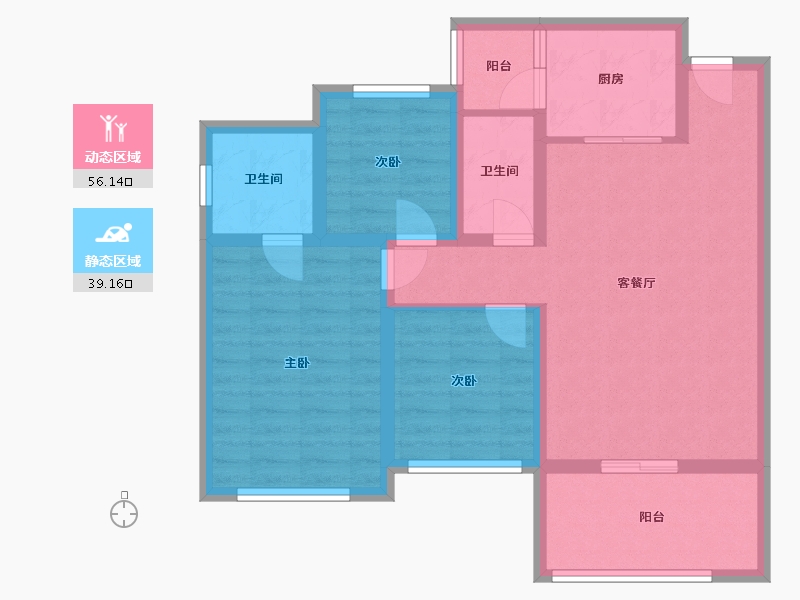 四川省-南充市-江山美墅-82.00-户型库-动静分区