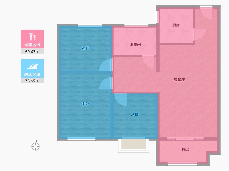 江苏省-盐城市-凤凰城-90.00-户型库-动静分区