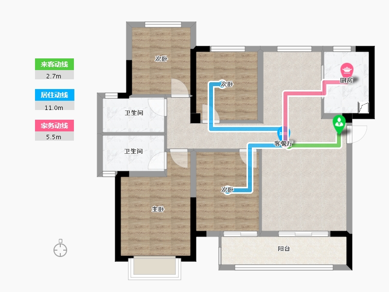 福建省-福州市-公园左岸-99.92-户型库-动静线