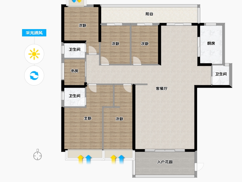 广东省-揭阳市-嘉应华府-230.00-户型库-采光通风