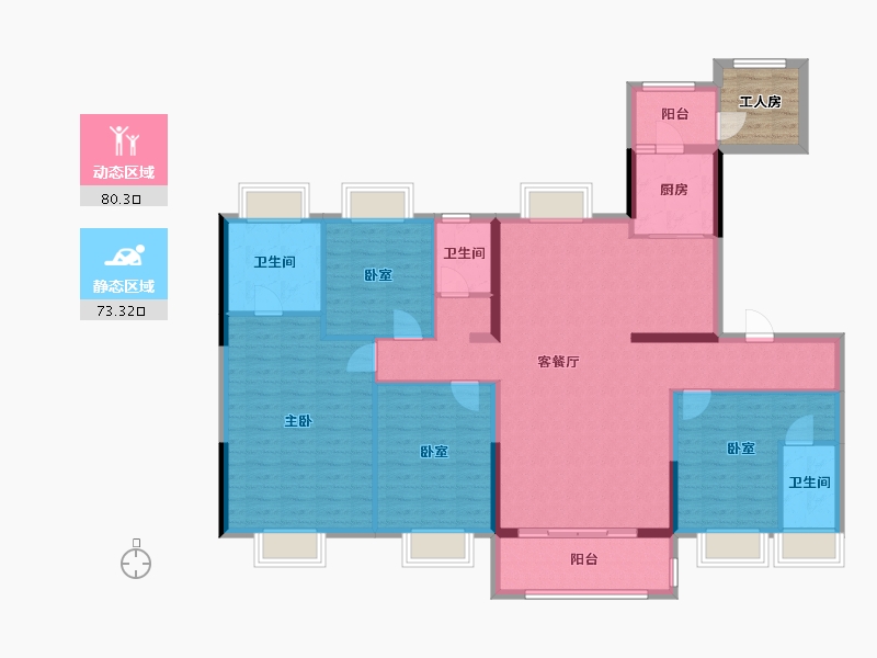 广东省-清远市-碧桂园泊林苑-160.00-户型库-动静分区