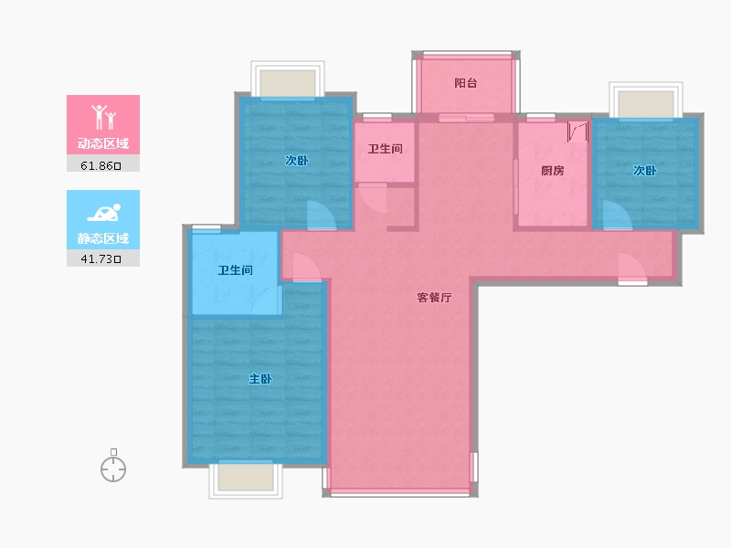 湖南省-怀化市-宏宇新城-98.00-户型库-动静分区