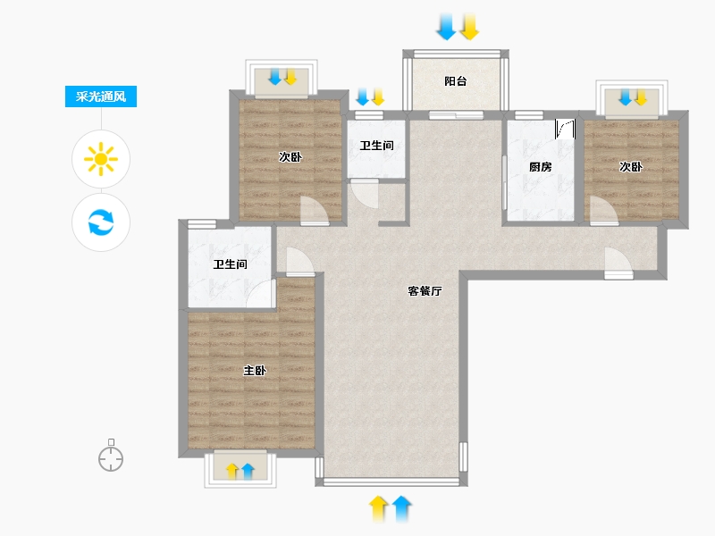 湖南省-怀化市-宏宇新城-98.00-户型库-采光通风