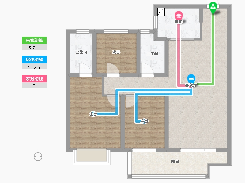 浙江省-金华市-南江悦-90.00-户型库-动静线