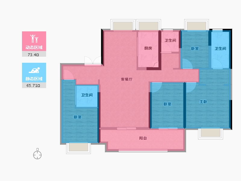 湖北省-武汉市-华发中城荟·中央首府-124.40-户型库-动静分区