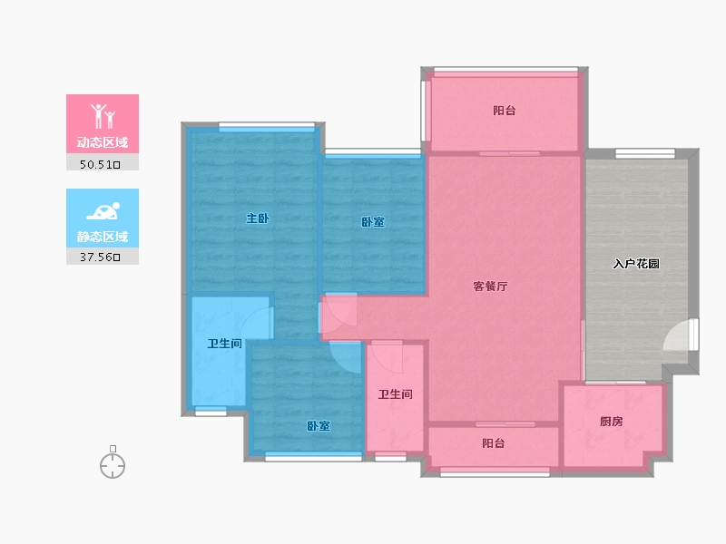 广东省-惠州市-光耀·荷兰小城-76.81-户型库-动静分区