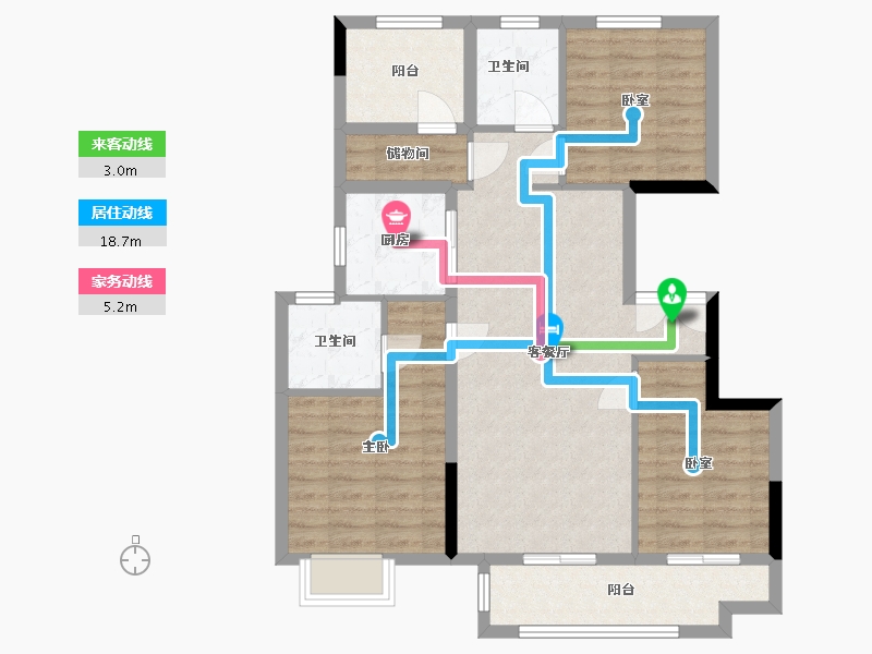 湖南省-长沙市-金辉优步星樾-95.02-户型库-动静线