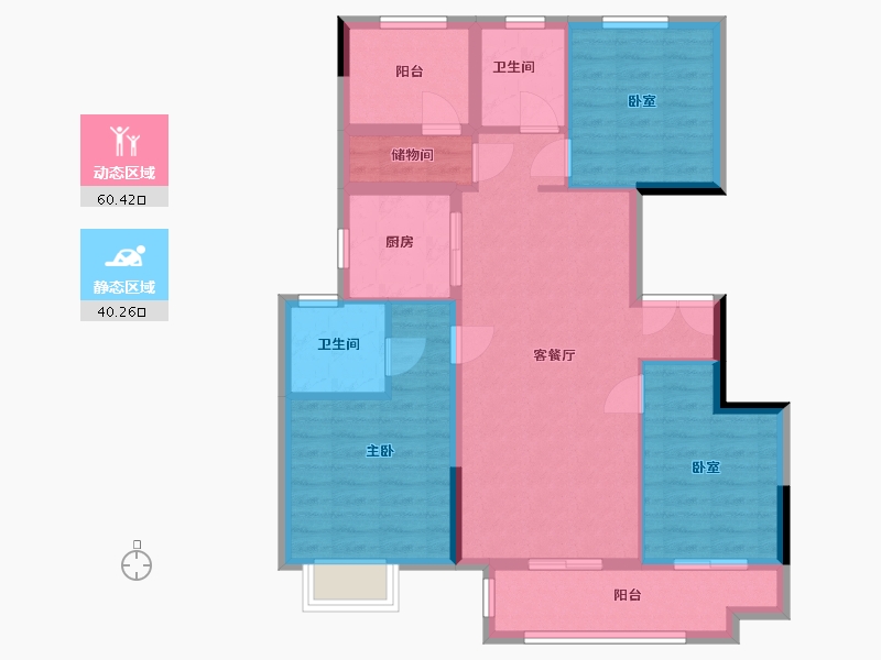 湖南省-长沙市-金辉优步星樾-95.02-户型库-动静分区