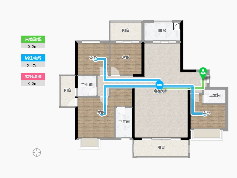 福建省-泉州市-鸿泰雅苑-122.00-户型库-动静线