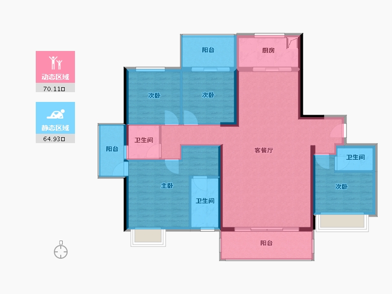 福建省-泉州市-鸿泰雅苑-122.00-户型库-动静分区