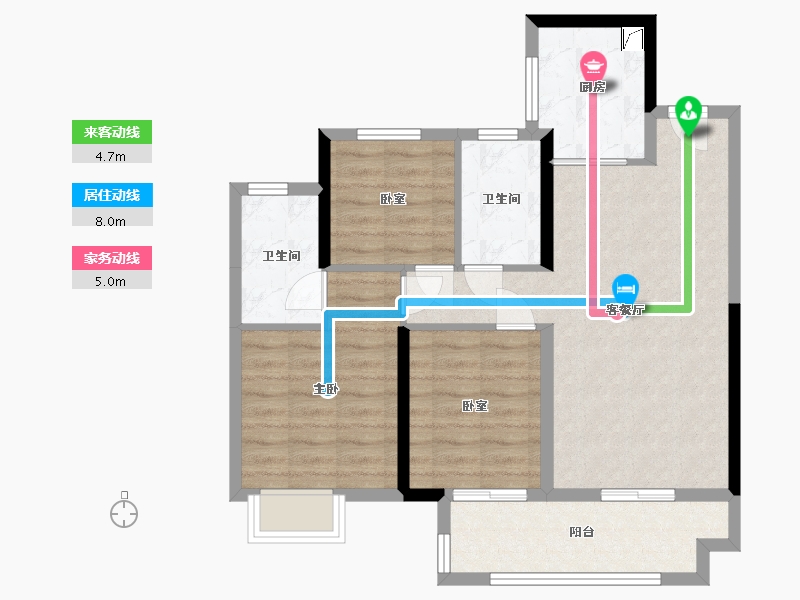 四川省-成都市-海伦堡麓园-89.00-户型库-动静线