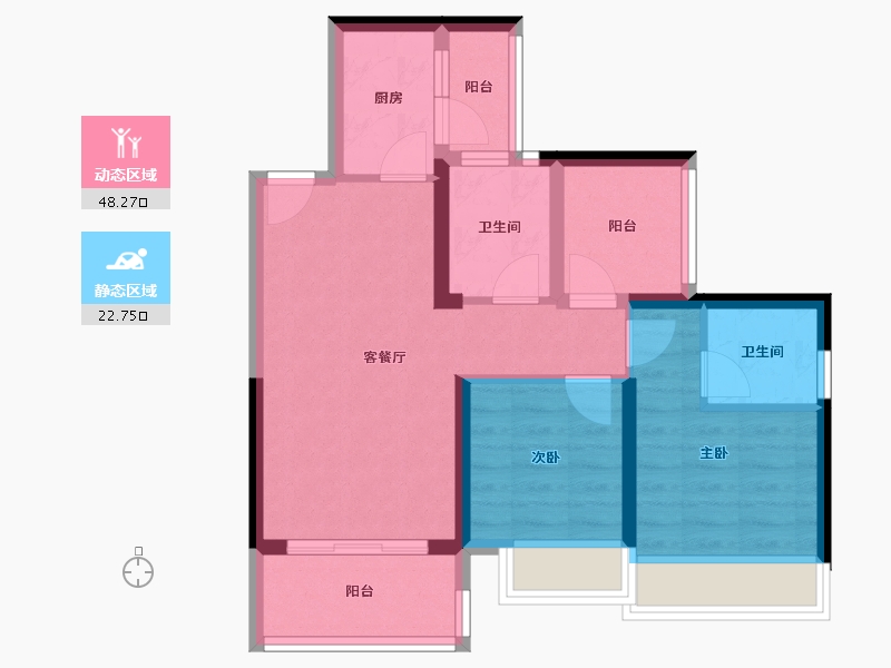 广东省-深圳市-半山悦海花园-63.67-户型库-动静分区