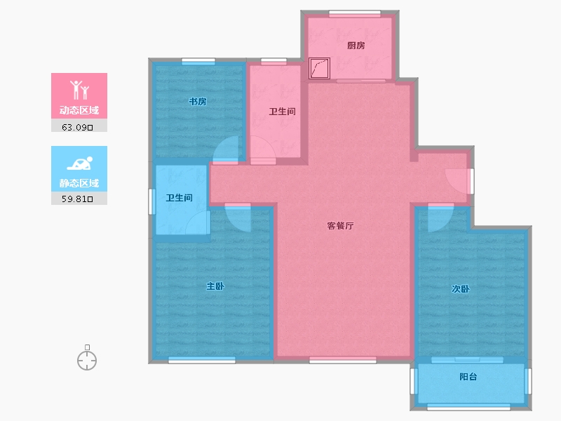 山东省-济南市-黄金谷安置区1期-110.00-户型库-动静分区