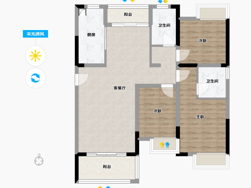 江西省-赣州市-银宸·半山墅-98.00-户型库-采光通风