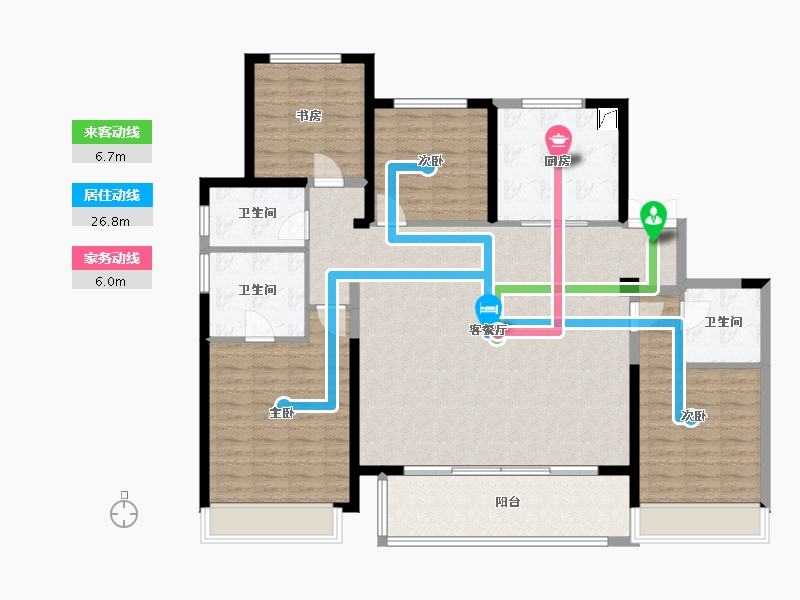 江苏省-苏州市-铂湾澜庭-144.00-户型库-动静线