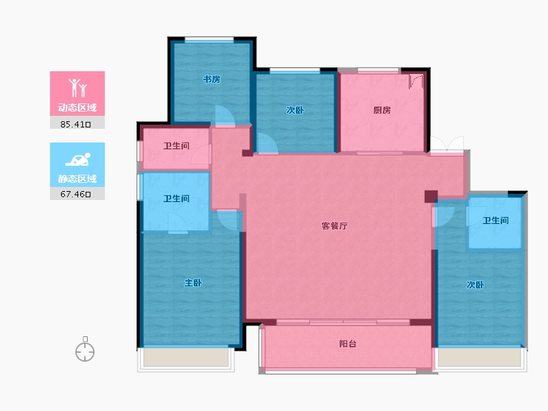 江苏省-苏州市-铂湾澜庭-144.00-户型库-动静分区