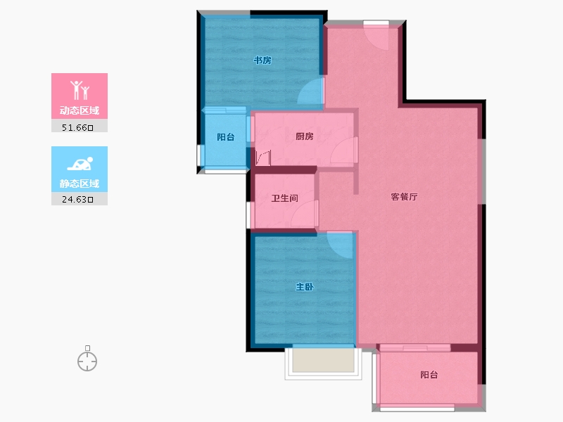 福建省-漳州市-龙泉丽景-72.00-户型库-动静分区