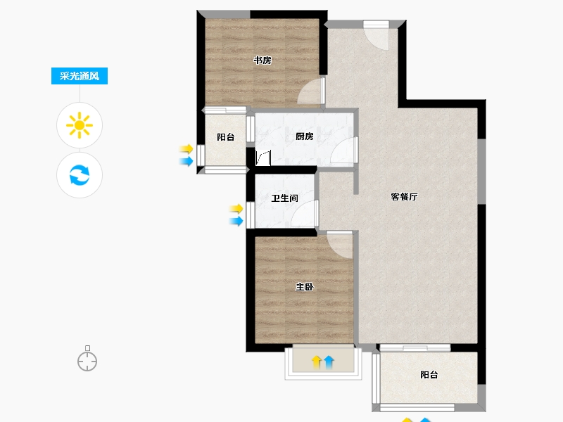 福建省-漳州市-龙泉丽景-72.00-户型库-采光通风