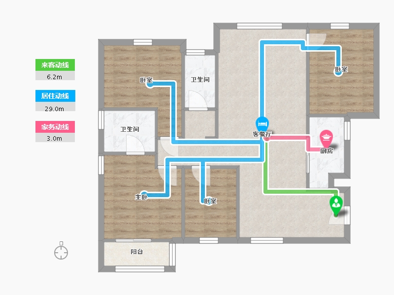 福建省-漳州市-学府1号-90.00-户型库-动静线