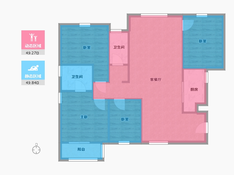 福建省-漳州市-学府1号-90.00-户型库-动静分区