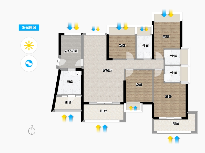 广东省-中山市-豪逸御华庭-100.00-户型库-采光通风