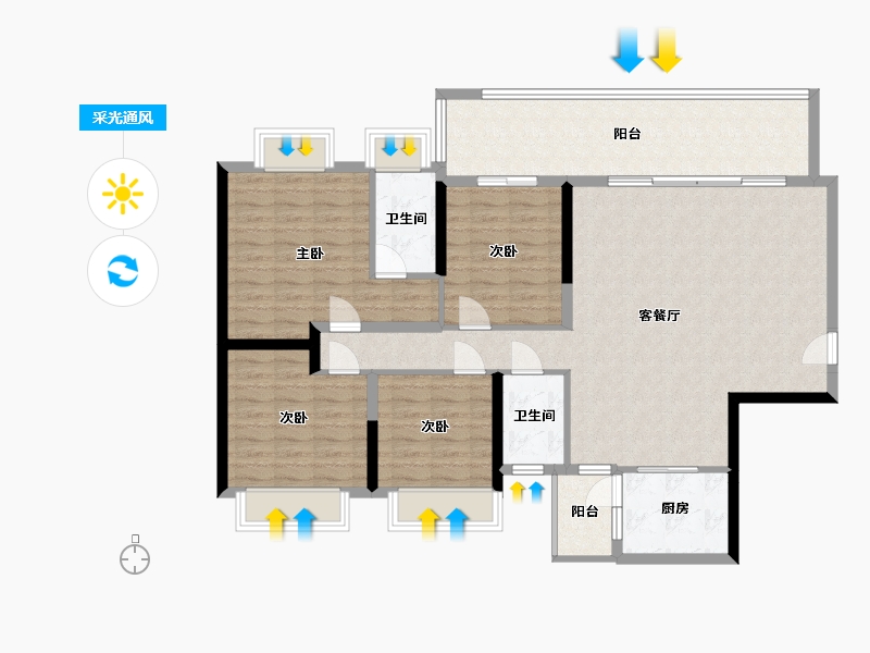 广东省-阳江市-丰泰公园里-122.00-户型库-采光通风