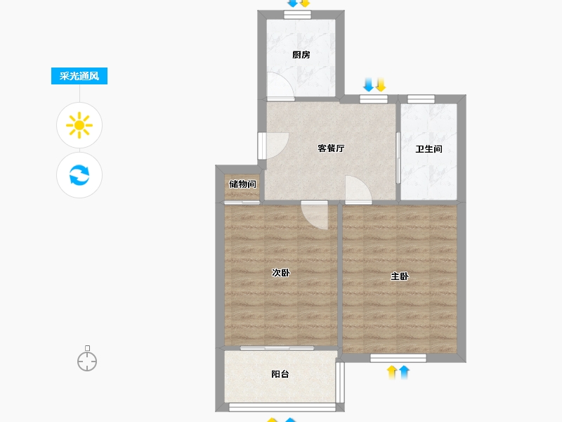 上海-上海市-平吉二村-54.00-户型库-采光通风