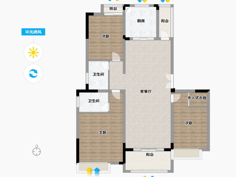 河南省-郑州市-中森·林语美墅-137.00-户型库-采光通风