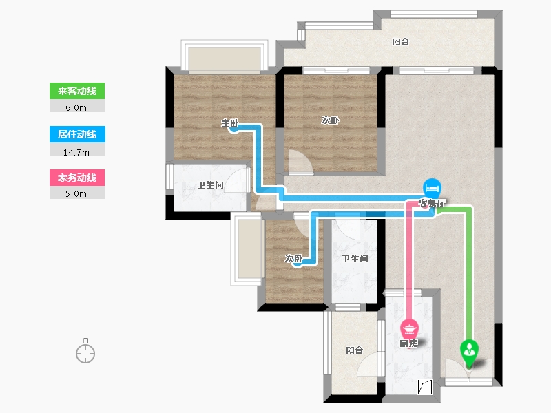 重庆-重庆市-金瓯滨江国际-87.05-户型库-动静线