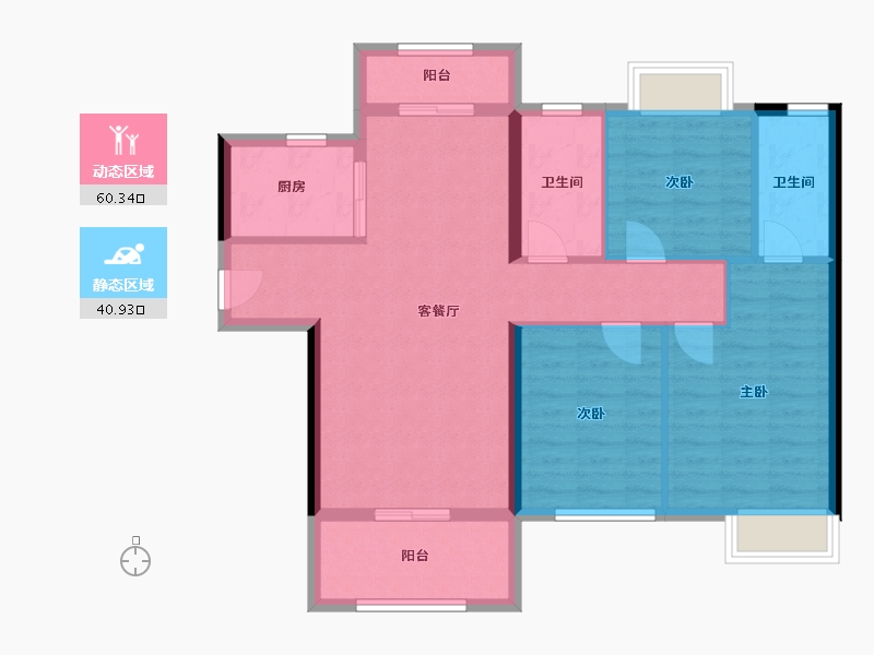 湖北省-荆门市-创鸿东方美地-116.70-户型库-动静分区