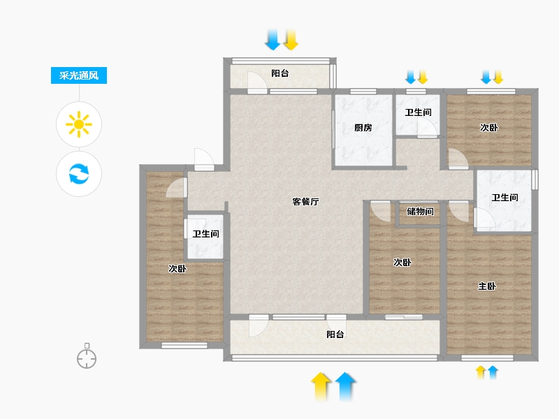 山东省-潍坊市-鲁清嘉苑-150.00-户型库-采光通风