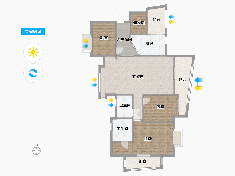 广东省-佛山市-嘉信城市花园-二期-127.00-户型库-采光通风