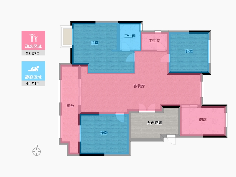 浙江省-嘉兴市-小区-100.00-户型库-动静分区